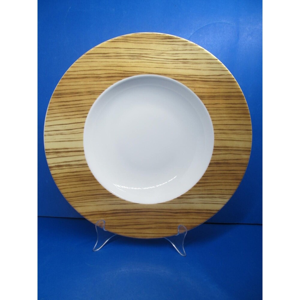 Villeroy & Boch 11 3/4" Woodgrain Pasta Bowl And 11 1/4" Dinner Plate